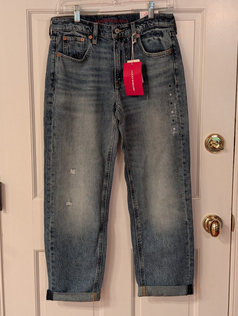 NWT Lucky Brand Boy Mid Rise Relaxed Straight Jeans Sz 2 26 R